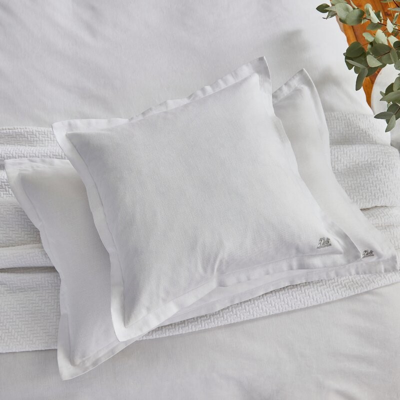 Muro Fine Lines Cotton Plain Dye Cushion in White